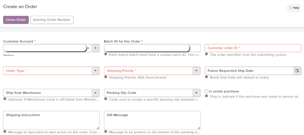 Create an Order