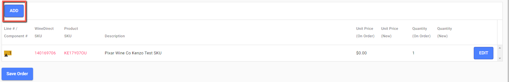 Add button to add new products to order