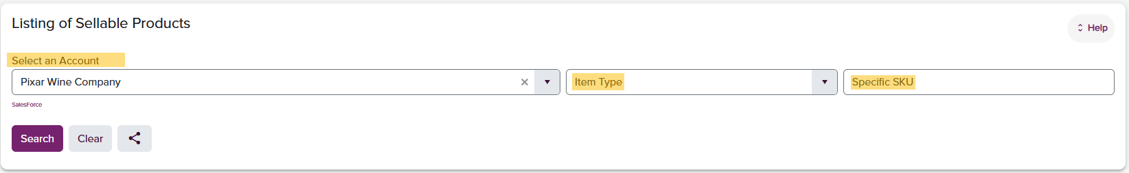 Sellable Products Interface