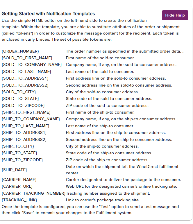 Shipment Notification Email Composition