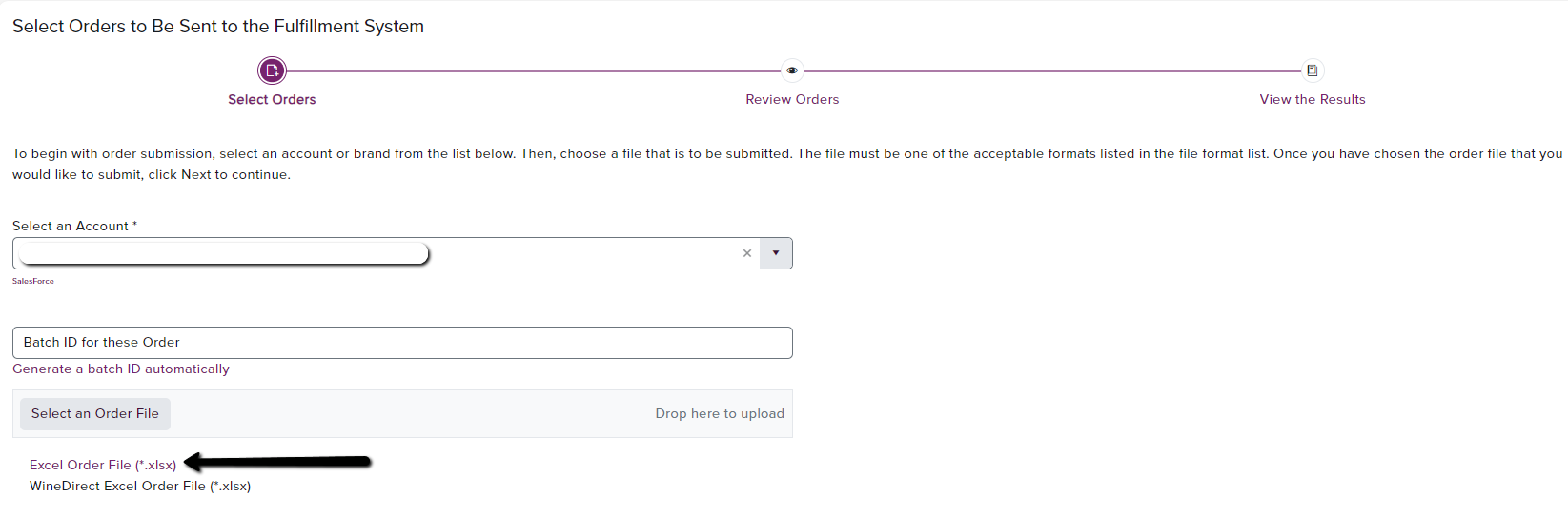 Upload Orders