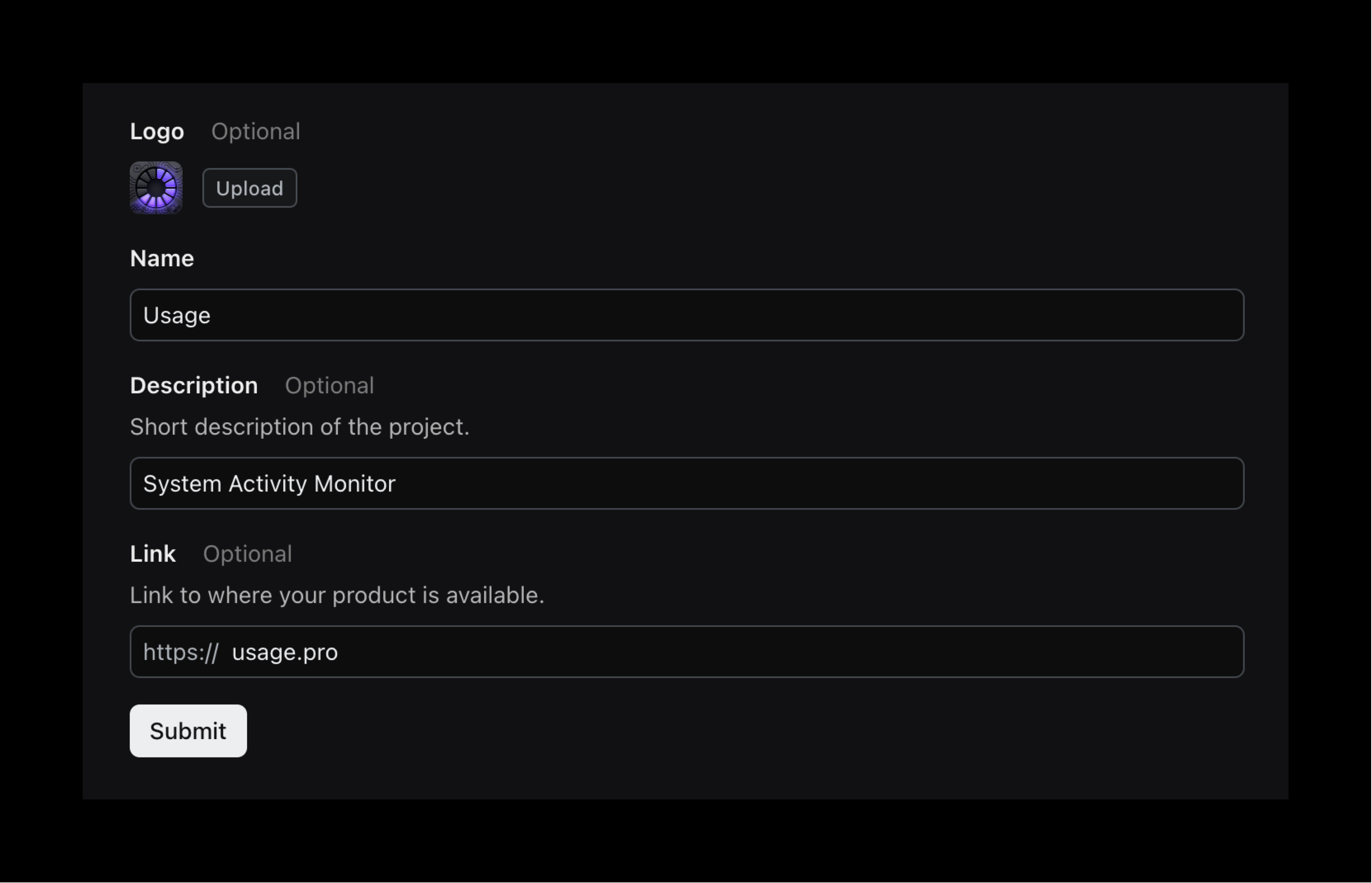 Affiliate Form Project Details