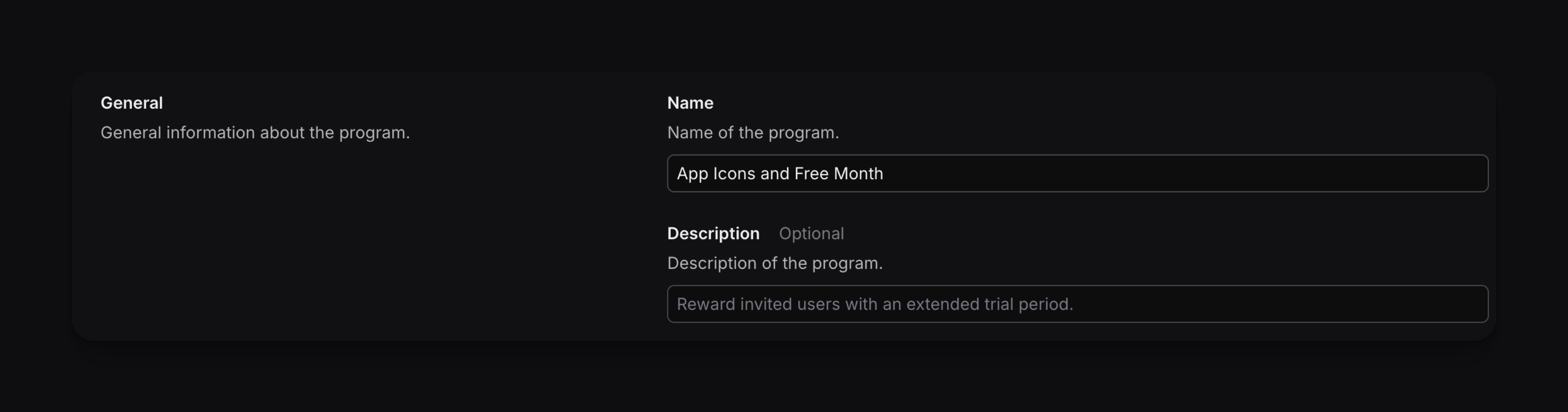 Create program