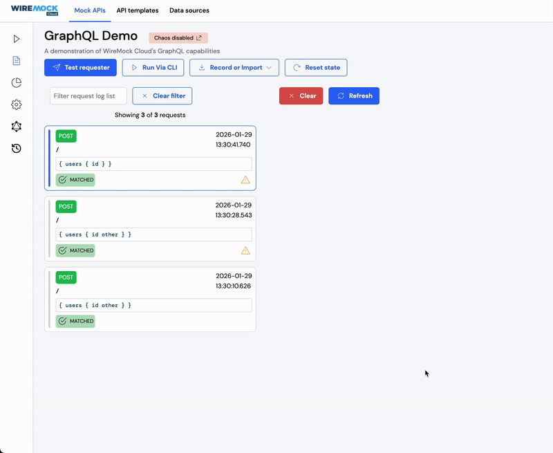 GraphQL validation logs