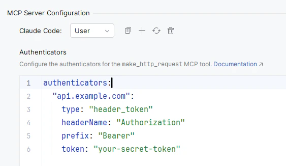 Authenticators YAML config for the WireMock MCP server