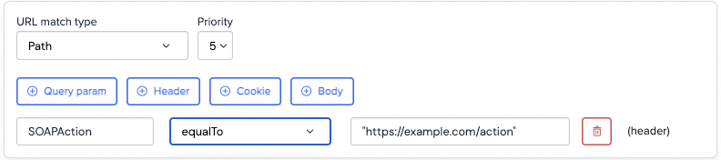 Matching the SOAPAction header