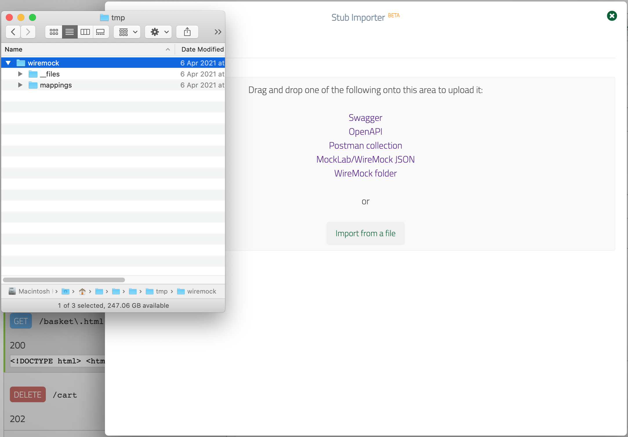 Import file