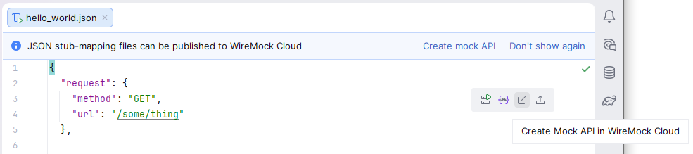 WireMock Cloud create mock API options