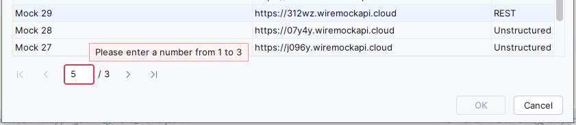 WireMock Cloud select mock API pagination error