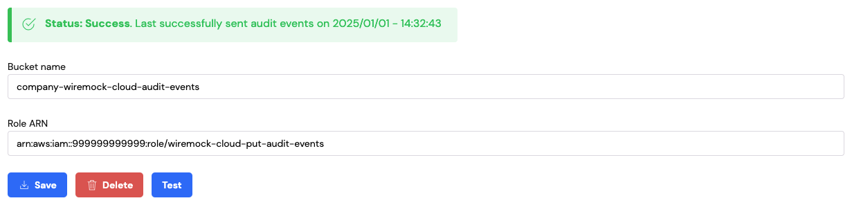 Successfully sent audit events