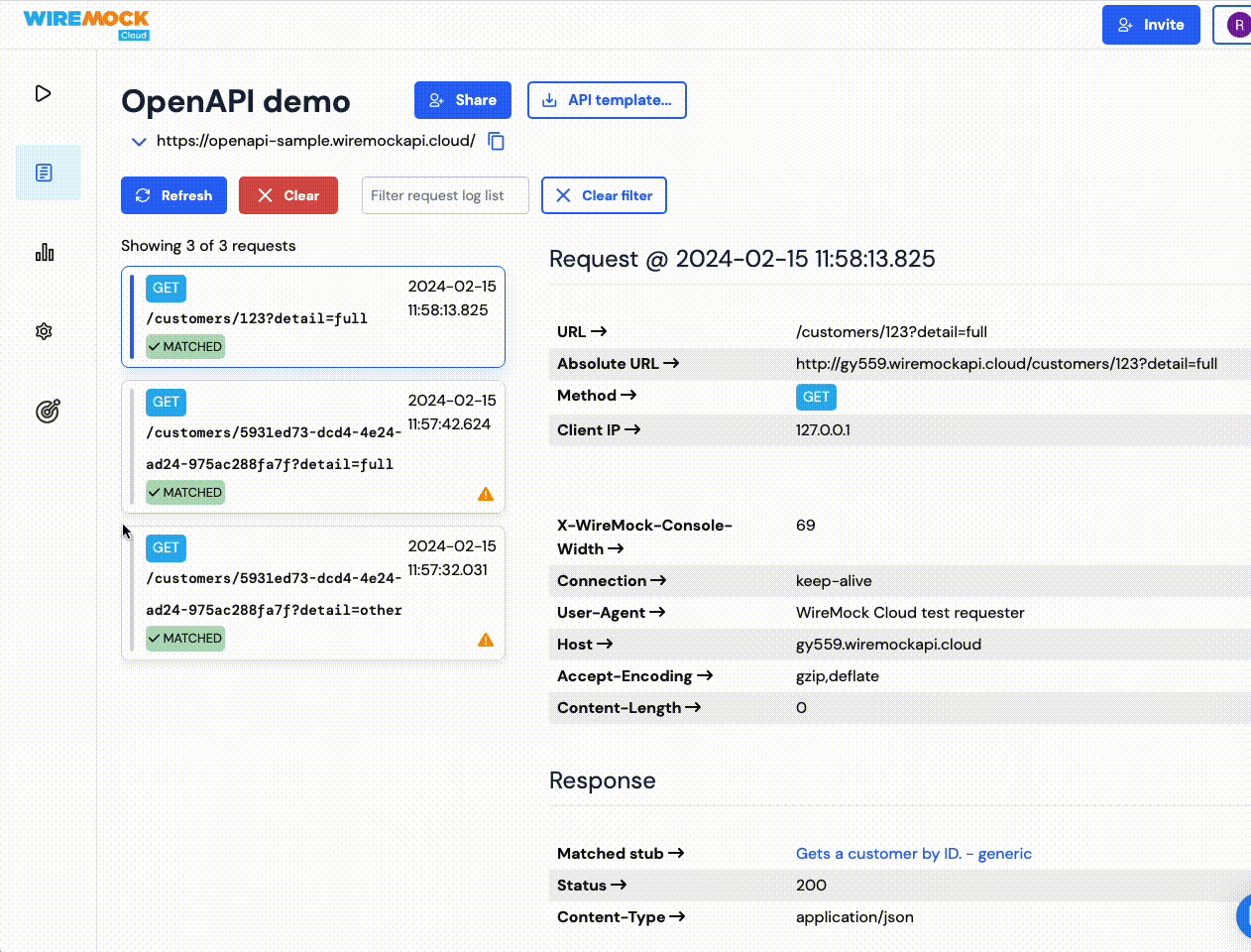 OpenAPI validation logs