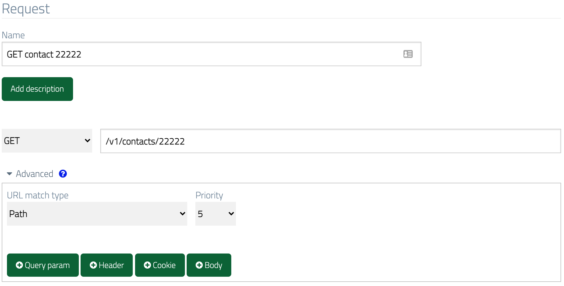 Single contact request