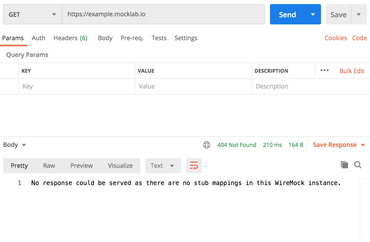 Postman request to empty API