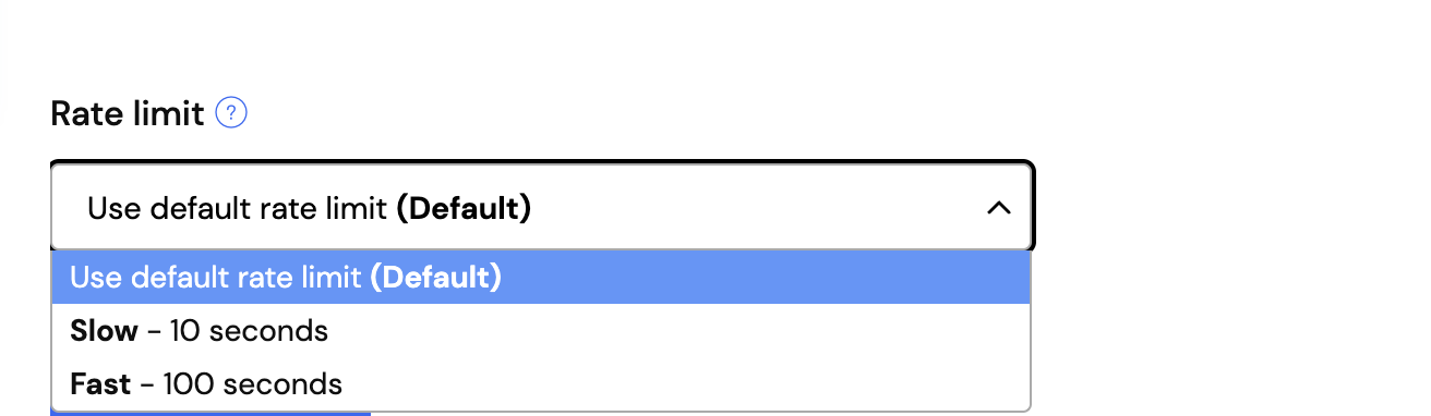 Rate limit settings