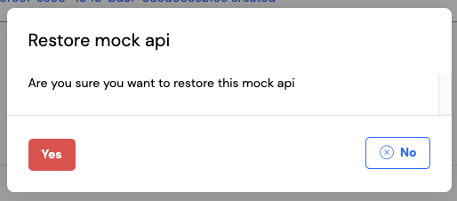 Versioning restore mock api confirmation