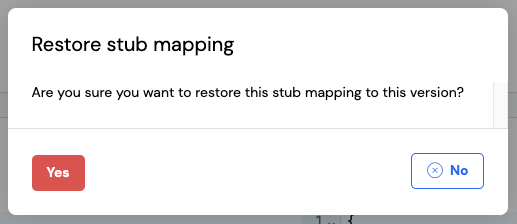 Versioning stub restore confirmation