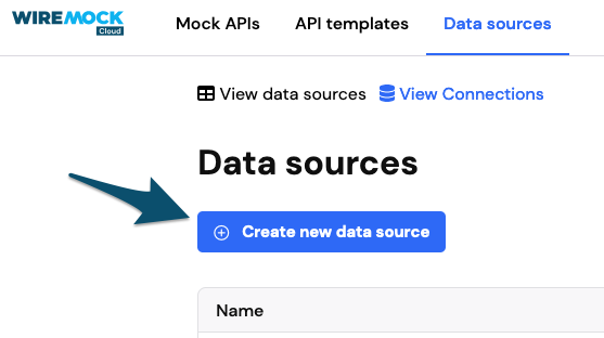 Create Data source button