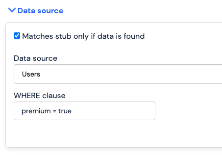 Stub Data Source Where Clause