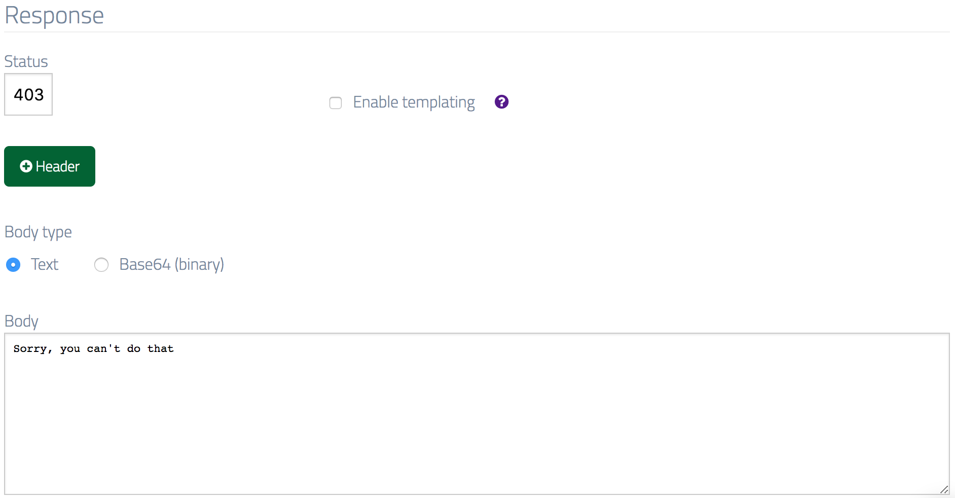 Default response