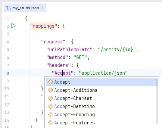 WireMock header completion