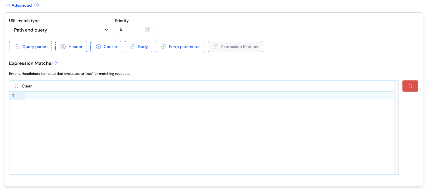 Expression Matcher in the stub editor