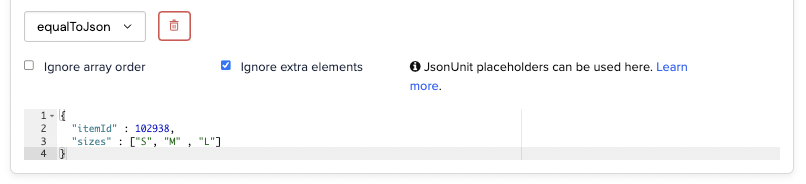 Equal to JSON ignoring extra elements