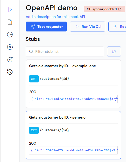 Generated customer stubs