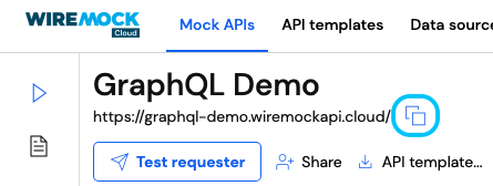 Copying your mock API base URL