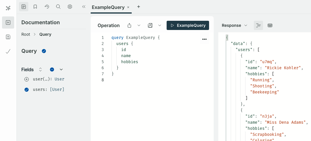 Querying in Apollo Sandbox