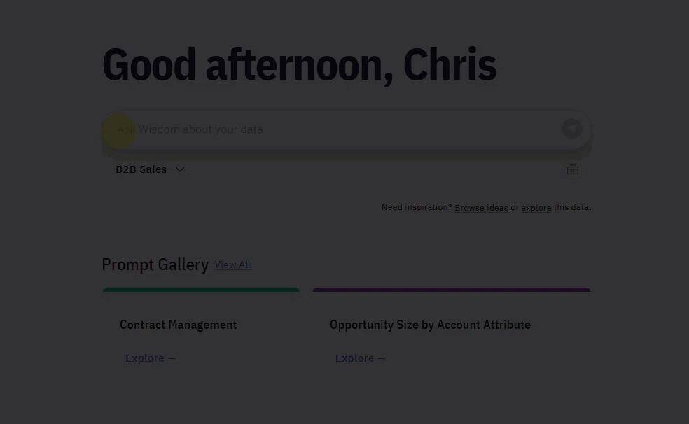 Gif showing how a prompt from the gallery appears as an autocomplete suggestion in the main chat interface