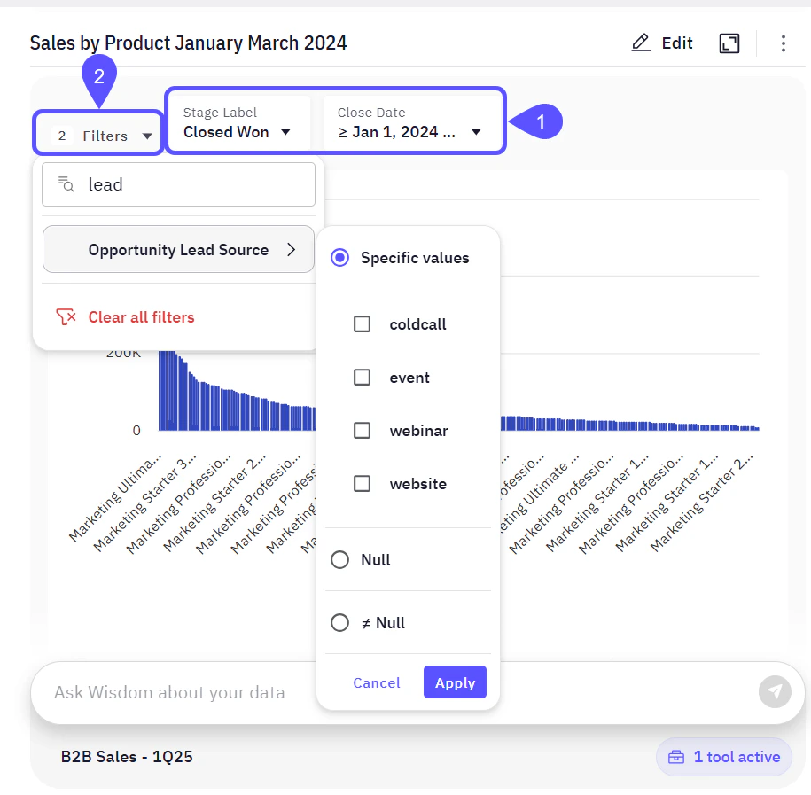 Image showing the Add Filters option