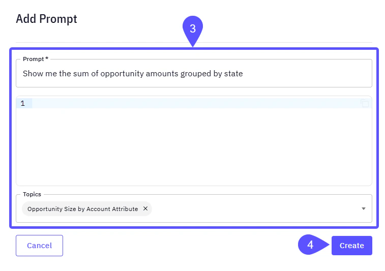 Image showing the Add Prompt Modal