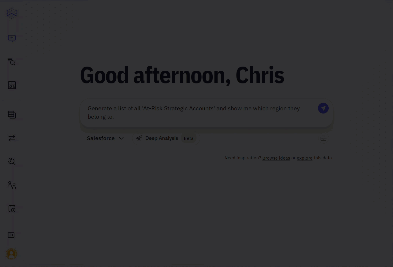 Gif showing the first query and the answer without context