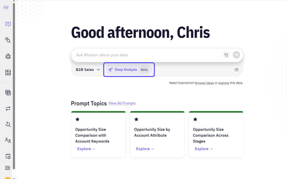 Use the Deep Analysis Functionality - WisdomAI