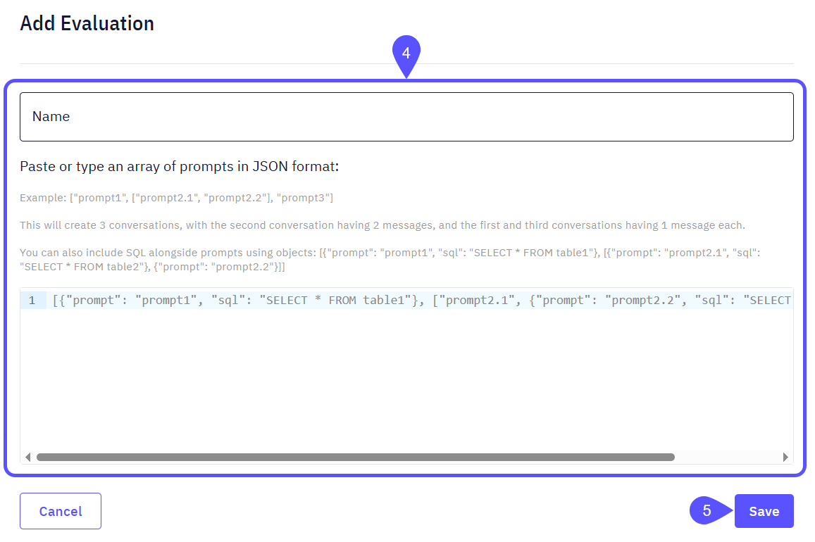 Image showing the Add Evaluations form