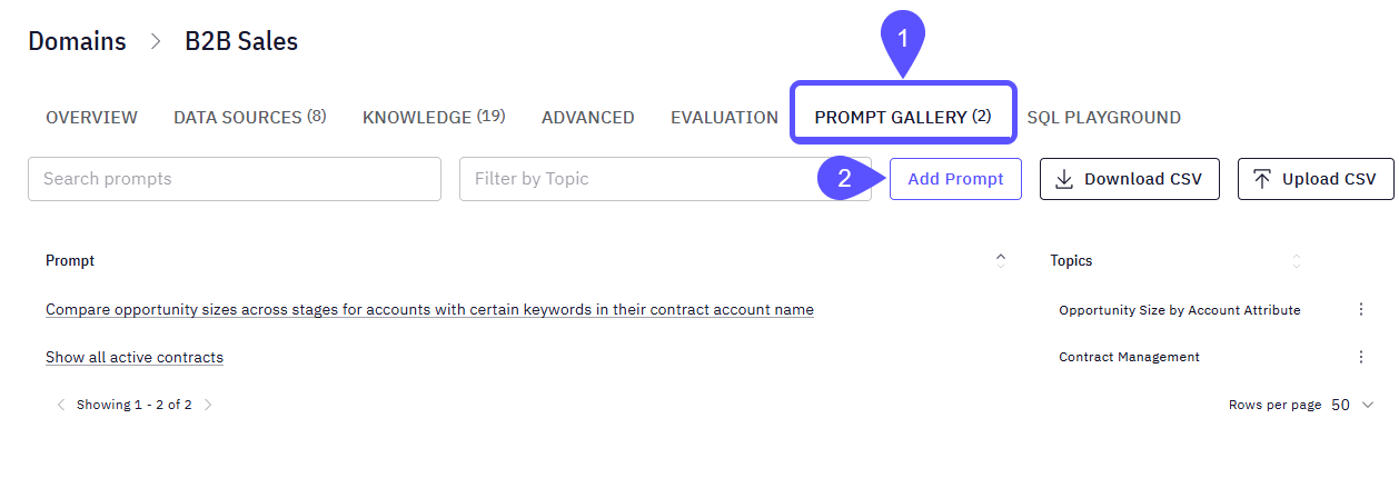 Image showing the Add Prompt button