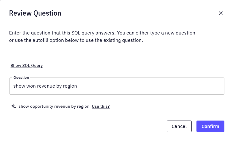 Reviewed Queries - WisdomAI