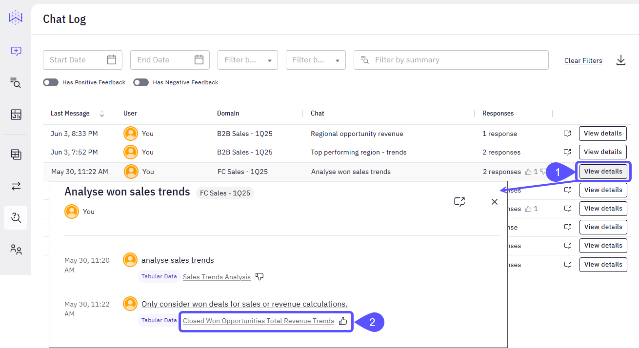 The share vetted answers interface is displayed