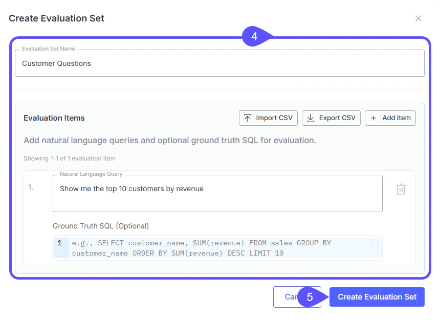 Image showing the Add Evaluations form