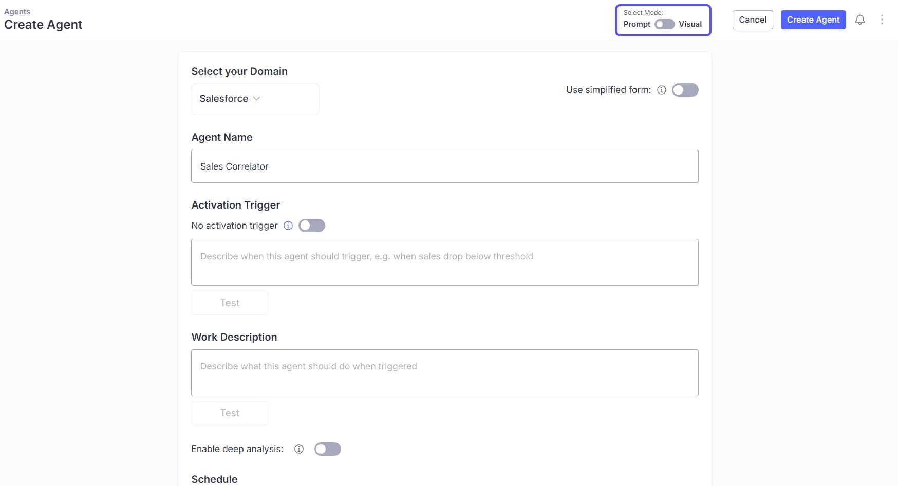 Screenshot showing Prompt mode