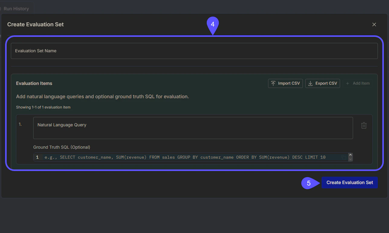 Image showing the Add Evaluations form