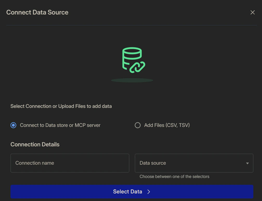 Connect Data Surce step