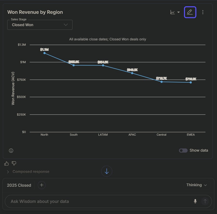 Image showing the Edit Sql option in chat