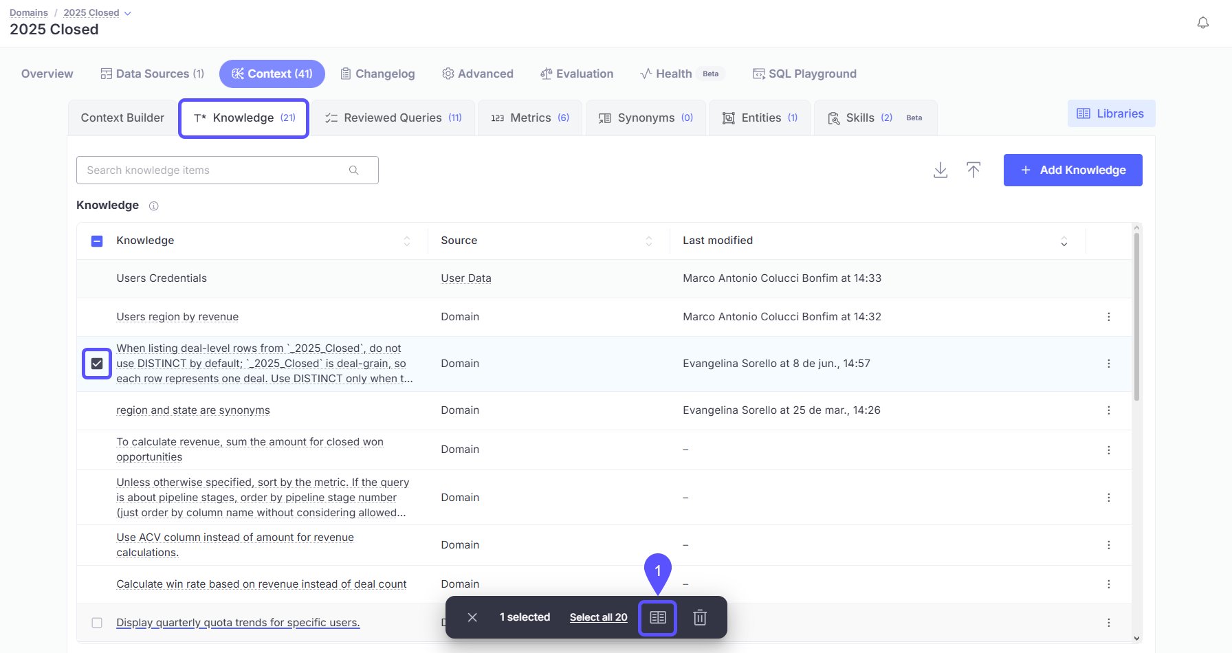NEW Add Knowledge Steps
