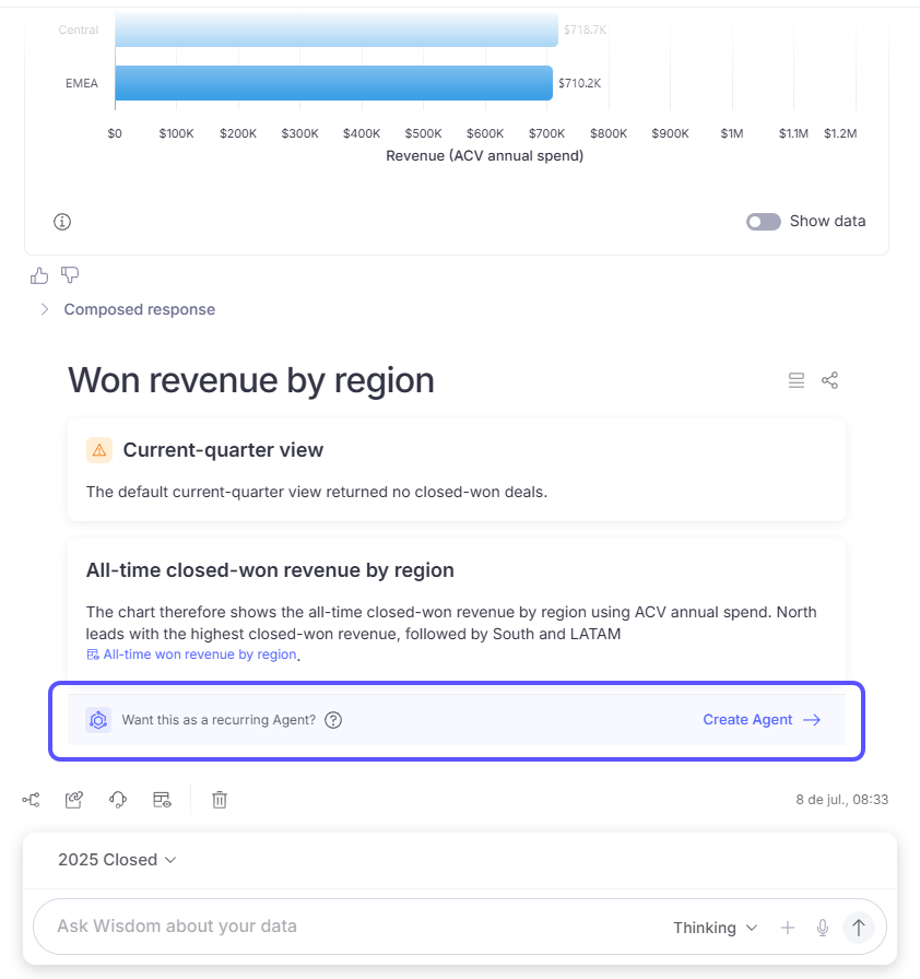 Image showing recurring agent in chat