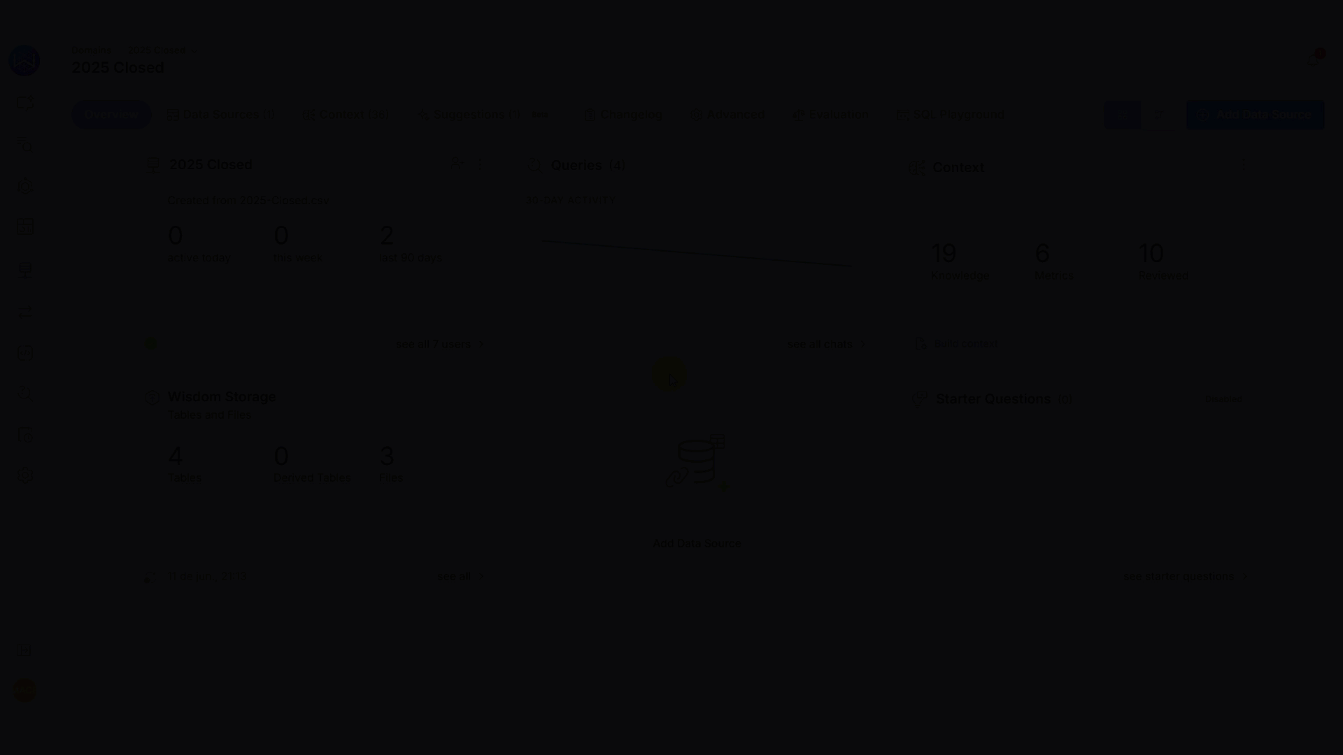 Gif showing the Context Builder connection flow