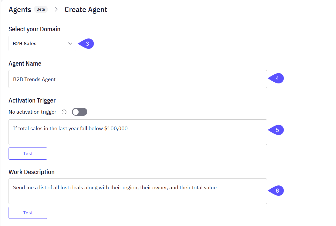 Screenshot showing how to configure the Agent
