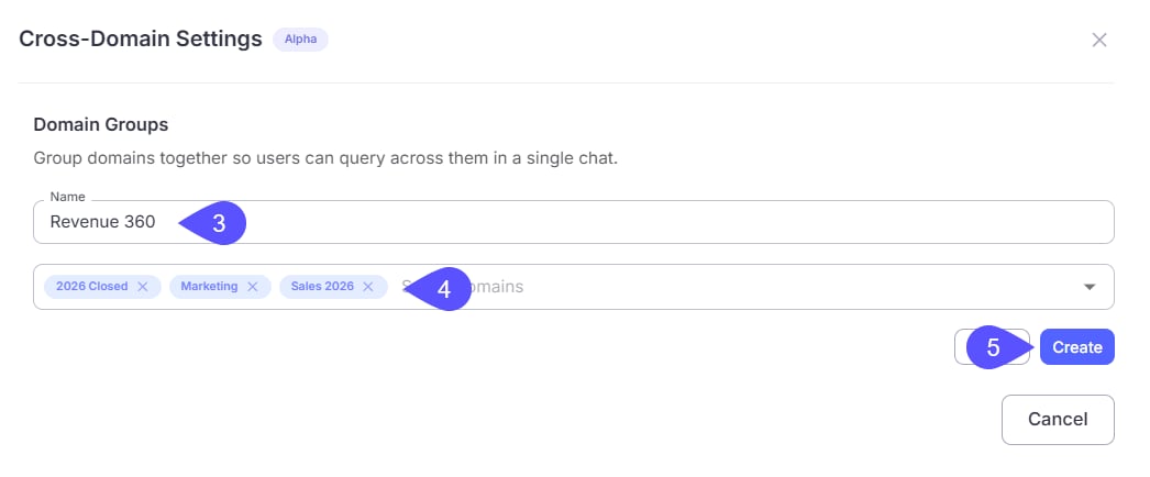image showing how to give a name, select domains and save