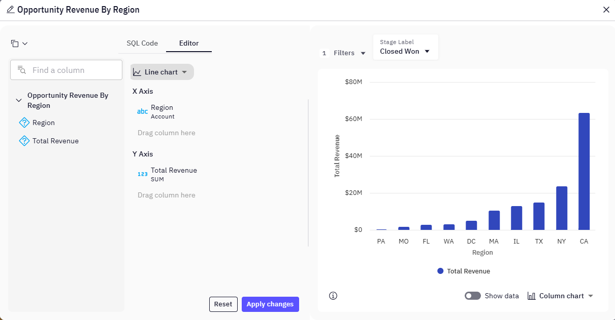 Editor is shown