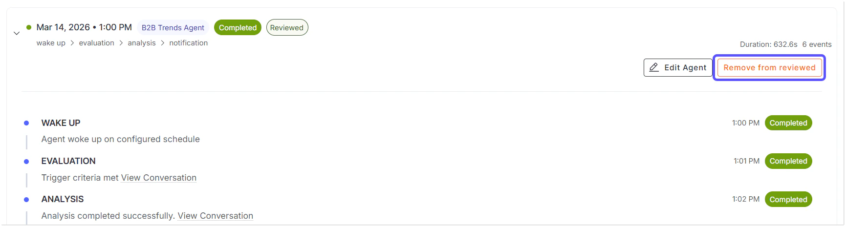 Reviewed Run Agent Remove